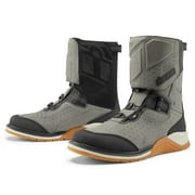 Icon Alcan CE Mens Waterproof Motorcycle Boots Gray 12 USA